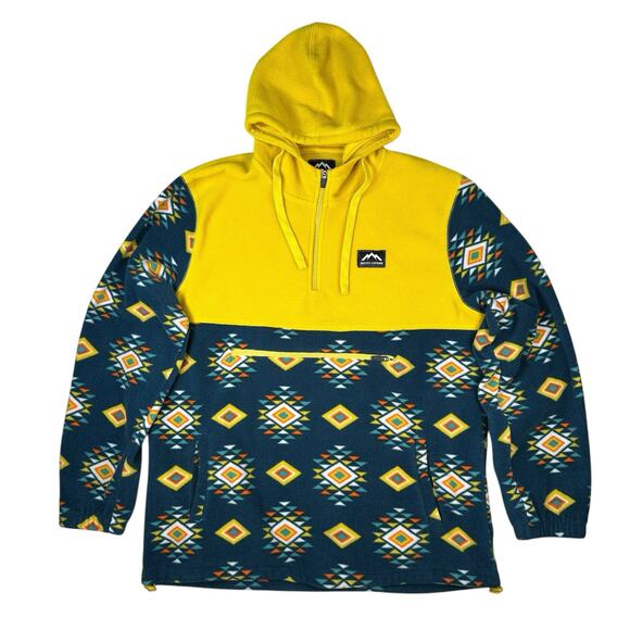 Massive Outdoor Fleece Hoodie Pullover Mens Size XL Aztec Southwestern Gorpcore - Picture 1 of 10